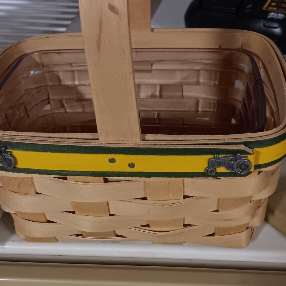 Longaberger Basket with Green and Yellow Accents